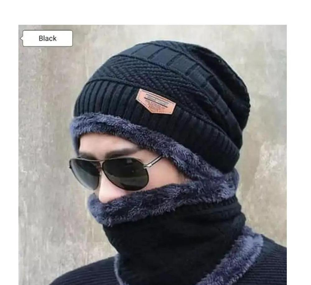 Beanie wool Cap with Neck warmer