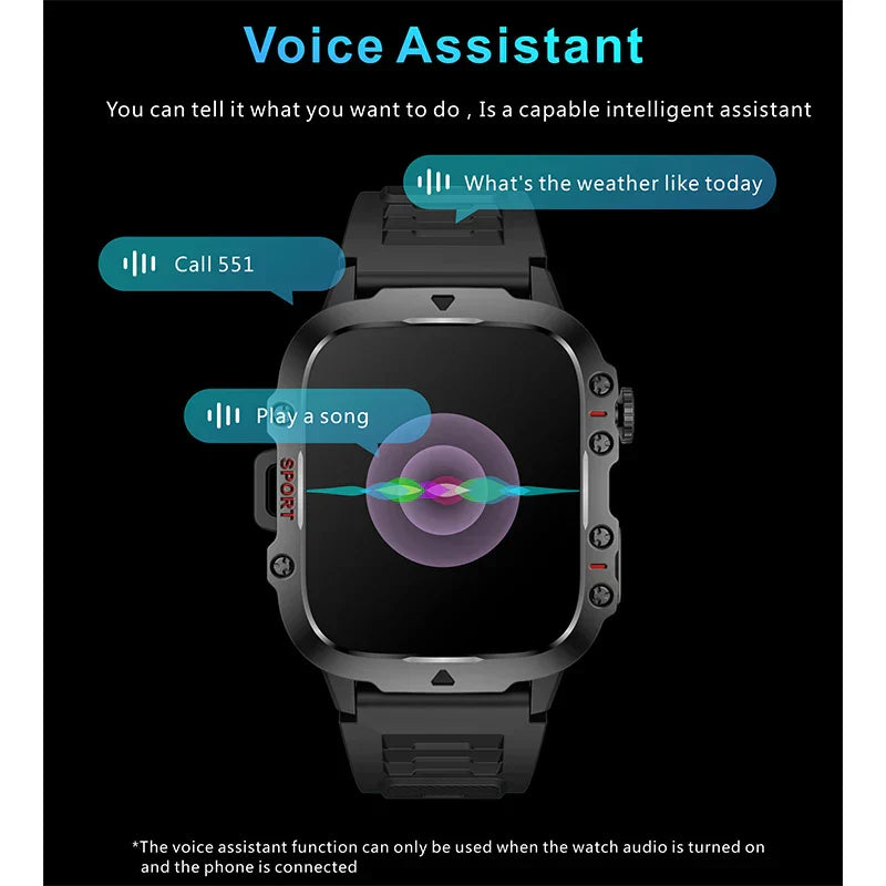 NNEOBA Rugged Military GPS Smart Watch - AMOLED 1.96" HD Display